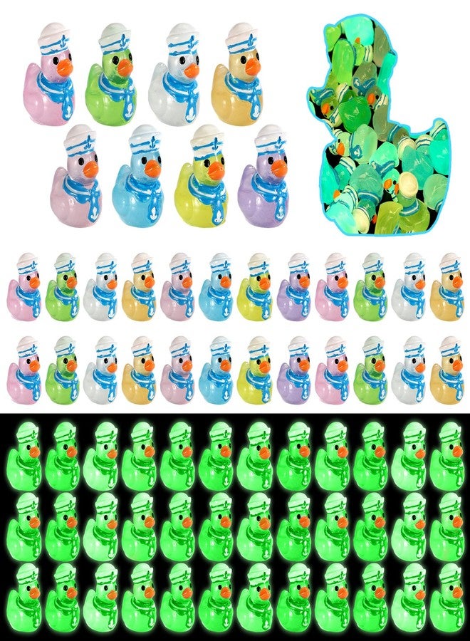 Sinbana 40pcs Mini Cruise Ducks Figurines, Little Resin Luminous Miniature Cruise Ducks Doll Funny Small Tiny Resin Figure Toys Gifts Suitable for Office Desk Home Micro Landscape Garden Decor Decorations - Image 1